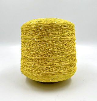 Пряжа Cotton Paillettes, D&C Yarns,  хлопок, цвет ярко-желтый